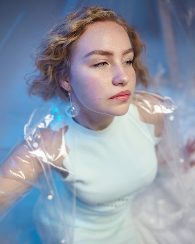 настроение портрет задумчивость голубой дождь печаль  photo preview