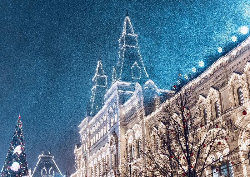 москва, вечер, зима, снег, гум, ночь, снегопад, стрит, здание, архитектура, холод, свет, moscow, evening, winter, snow, hum, night, snowfall, street, building, architecture, cold, light Звенит январская вьюга | January night blizzard фото превью