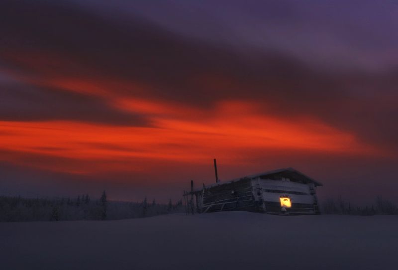 природа, урал, зима, гух, рассвет, лямпа, изба бахтияровых На Лямпе... фото превью