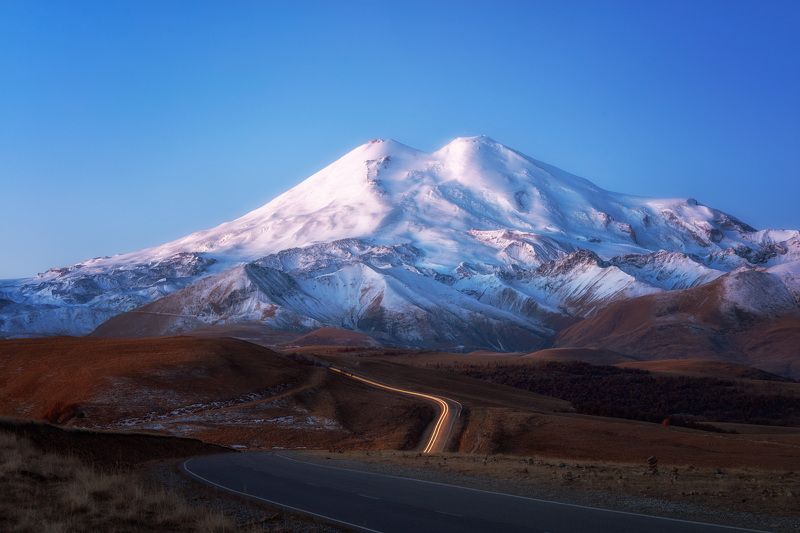 пейзаж, горы, снег, утро, рассвет Морозное пробуждение фото превью