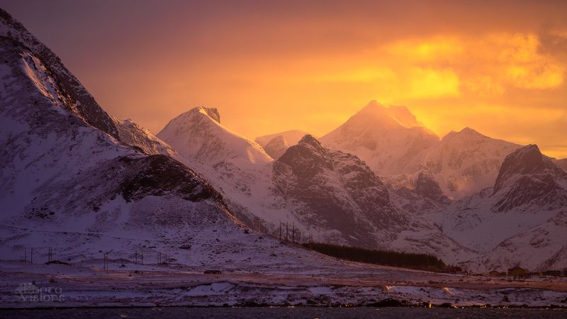 lofoten,mountains,sunset,norway,winter Lofoten Sunsetphoto preview