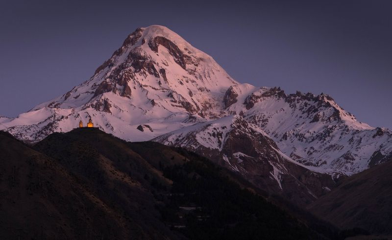 грузия, казбек, казбеги, кавказ, степанцминда, нд, georgia, kazbek, kazbegi, stepantsminda, caucasus, гергети, georgia нд Предрассветный Казбекphoto preview