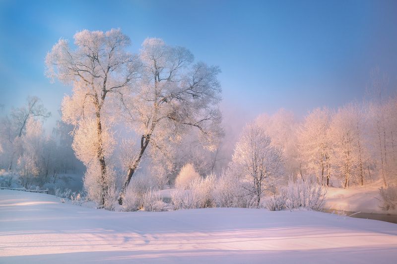 истра, зима, снег, подмосковье, река Зимнее утроphoto preview