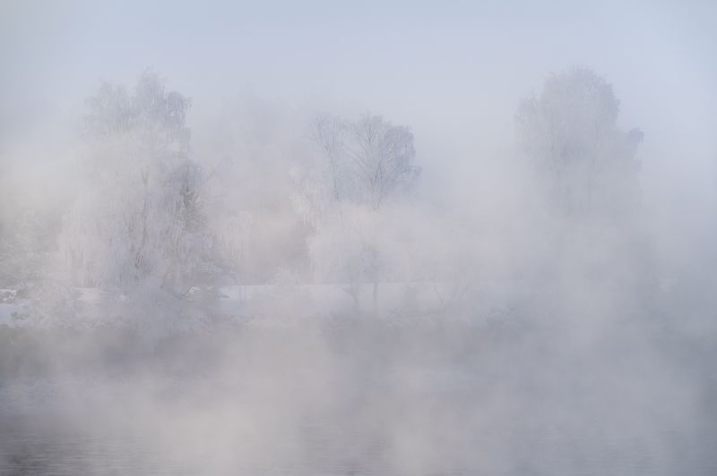 псков, пейзаж, Берег в туманеphoto preview