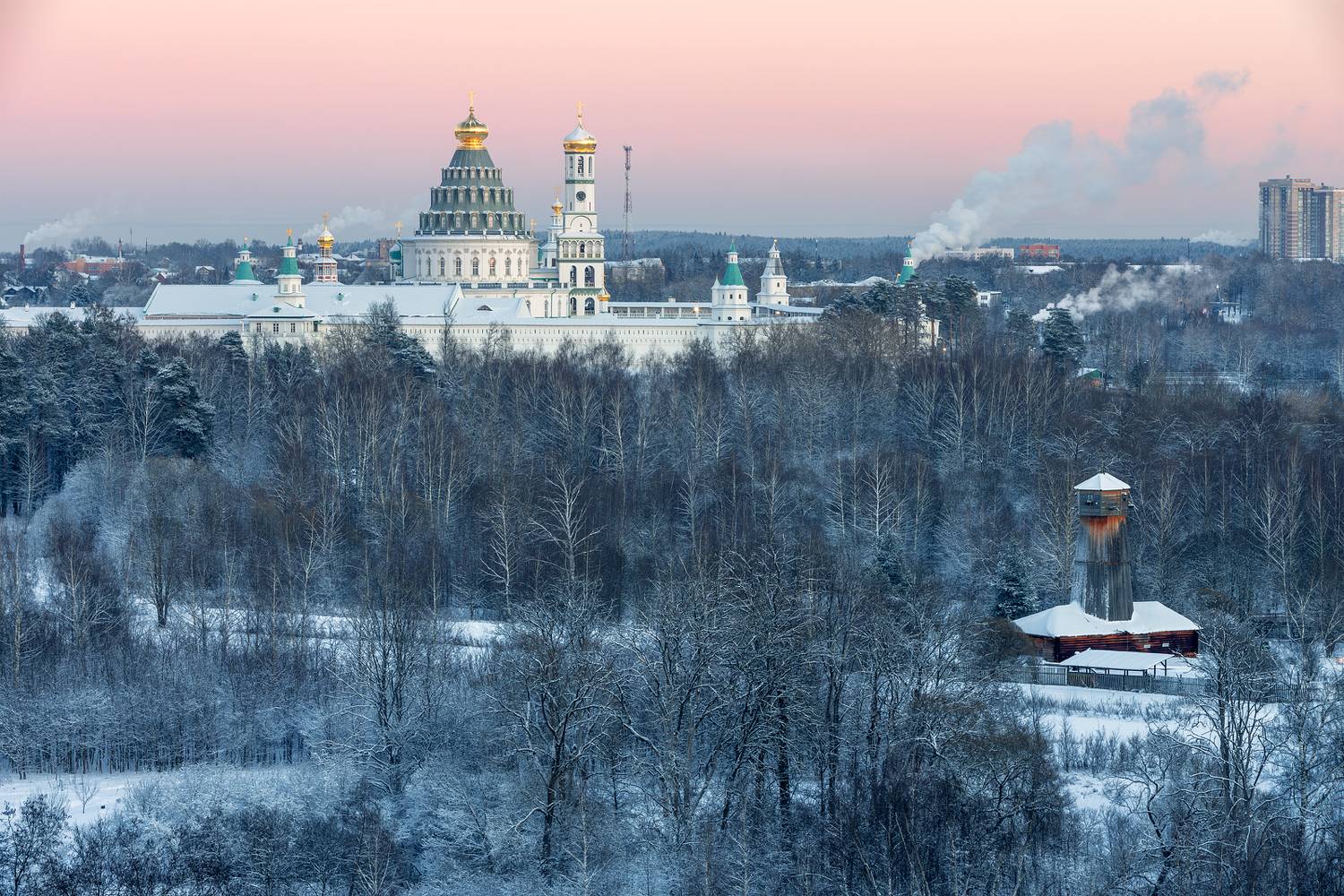 истра, рассвет, мороз, река, туман, иней, храм, подмосковье, новый иерусалим, Александр Телешов