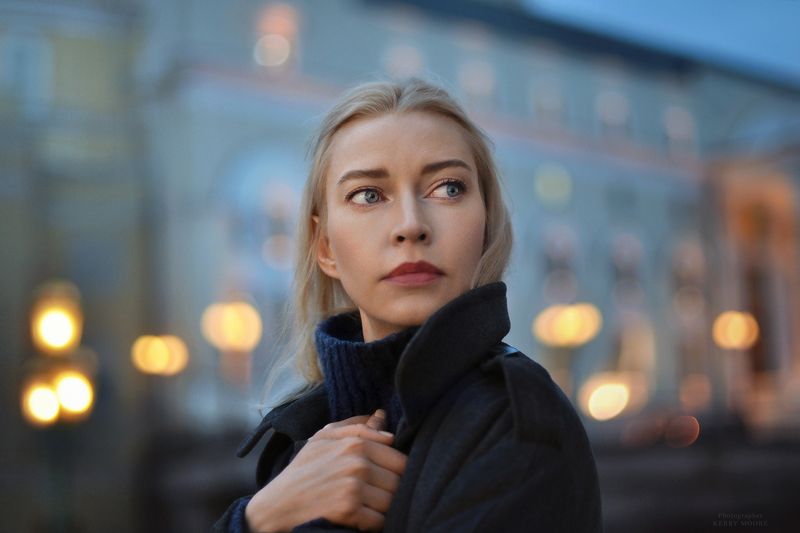 woman, headshot, girl, face, winter, natural, model, light, street, city, portrait Anastasiaphoto preview