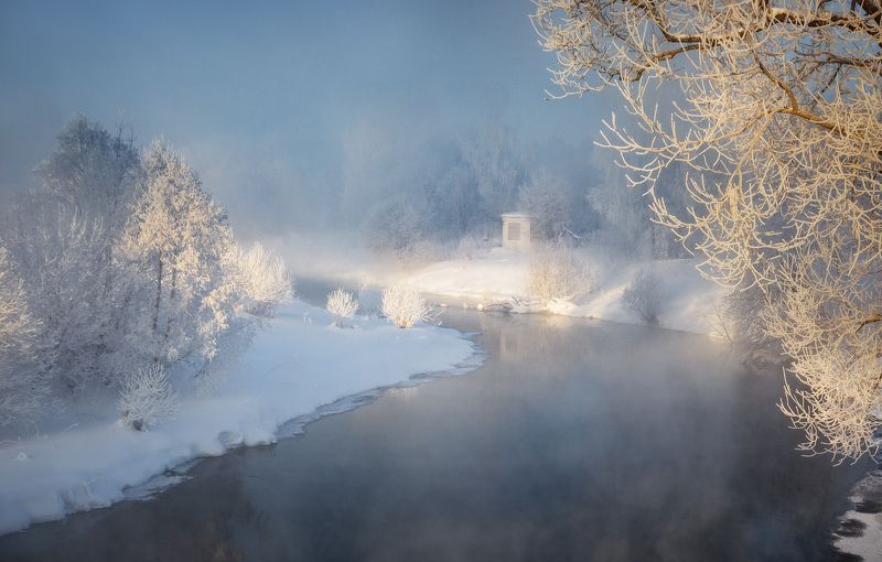 истра, зима, подмосковье, река, мороз Зимний мотивphoto preview