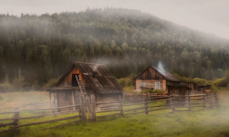 сибирь, кузбасс, горная шория, усть-кезес, природа, утро, туман, пейзаж Кров завещанный - Шория. фото превью