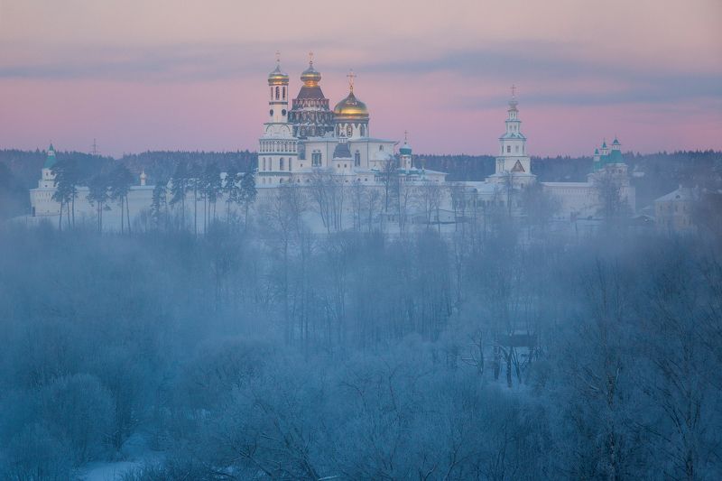 истра, храм, туман, подмосковье, зима Истра на рассветеphoto preview