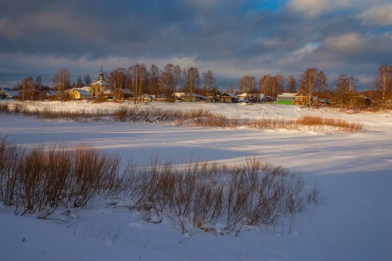 снег, солнце, зима, мороз, деревня Про яркие краски, слегка морозный солнечный денёк и снежную зиму в Устюжне фото превью