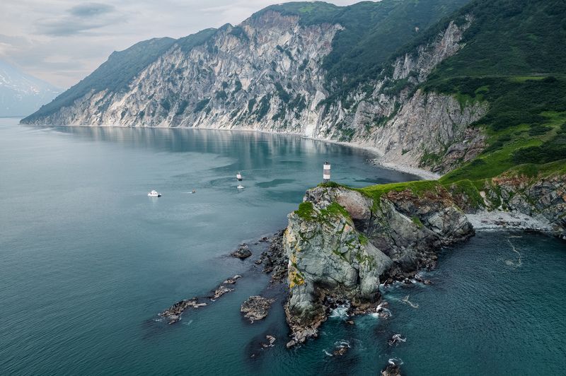 камчатка, маяк, мыс зеленый, маяки камчатки, камчатский край, аэросъемка, петропавловск-камчатский Мыс Зелёный. Камчатка.photo preview