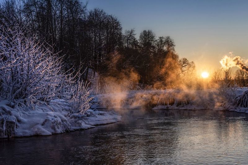 река, испарения, мороз Морозным вечеромphoto preview