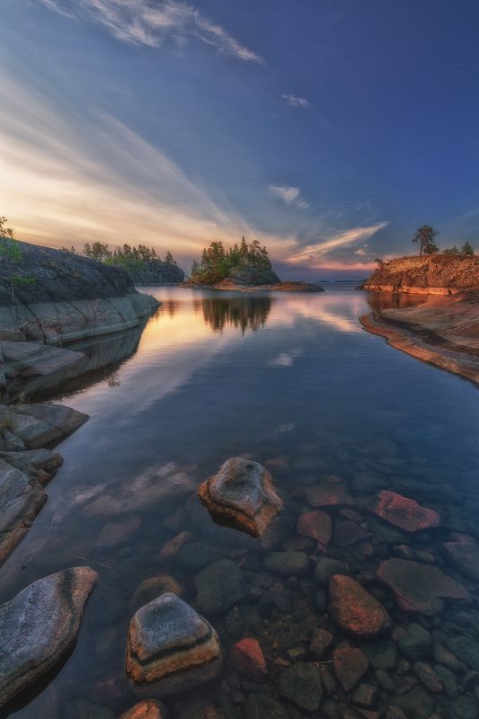 ладога ладожское озеро остров кит природа рассвет Ладога на рассвете фото превью