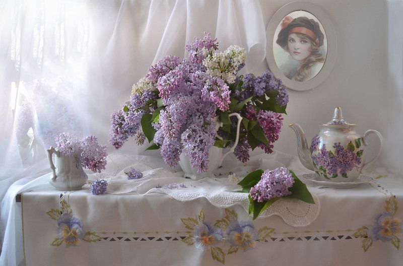 still life, натюрморт, цветы, фото натюрморт, весна, май, сирень, фарфор, настроение, Прекрасное так мимолётно...photo preview