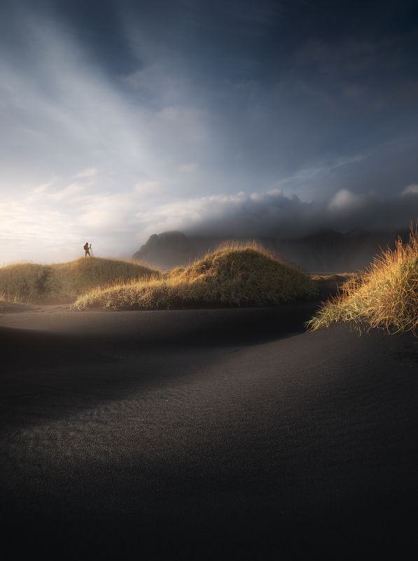 iceland, sunset, landscape, sky, sun, westrahorn, stokksness, lights, dune, mountains, mountain, clouds, hungarianphotographer Photographers Paradisephoto preview