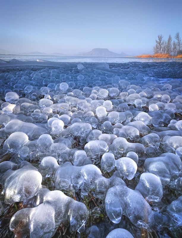 hungary, ice, winter, frozen, lake, balaton, landscape, Ice Bubblesphoto preview