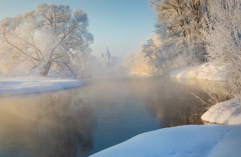 истра, храм, туман, подмосковье, зима Зимняя Истраphoto preview