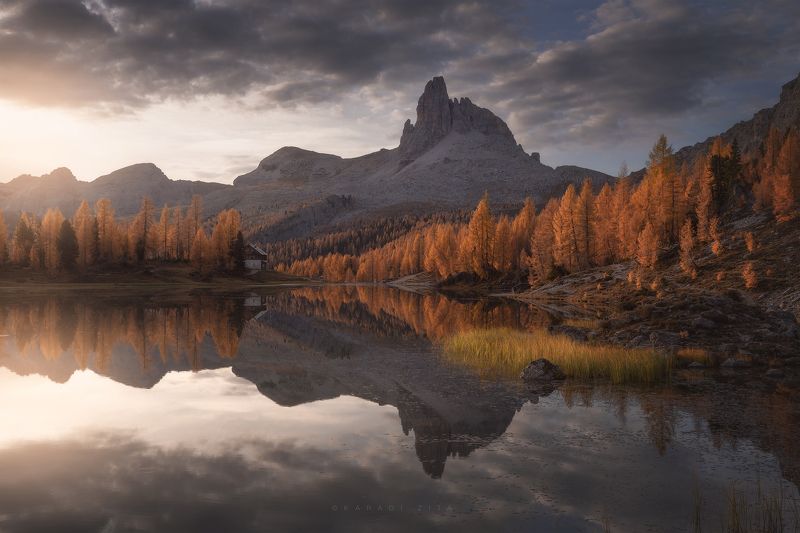 dolomiti, dolomites, sunrise, landscape, sky, sun, mountains, reflections Sunrise At the Dolomitesphoto preview