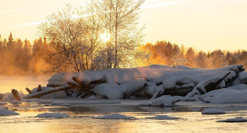 сегежа, попов порог, вода, река, свет Порогphoto preview