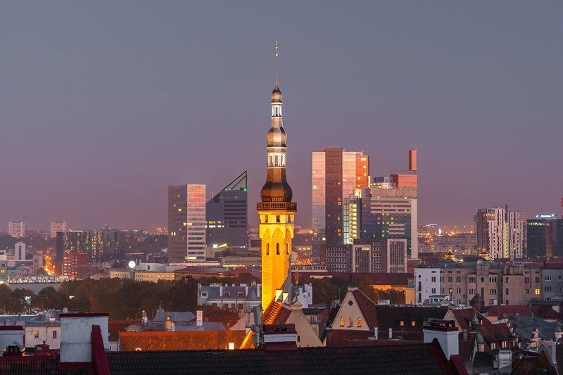 Таллин, Эстония, ратуша, небоскребы, Tallinn, Estonia, estonian, europe, landmark, cityscape, aerial, old town, city hall, spire, modern, skyscraper, Baltic, town, travel, medieval, rooftop, northern, historic, district, architecture, city, ancient Таллин старинный и современныйphoto preview