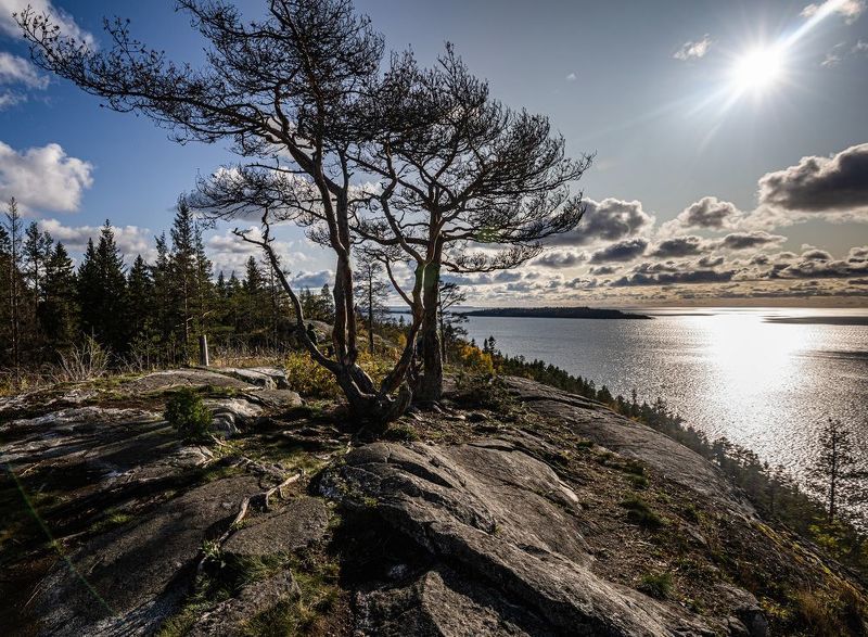 Ладога, Карелия, Ладожские шхеры, Озеро, вода, скалы, гранит Утомленные солнцемphoto preview