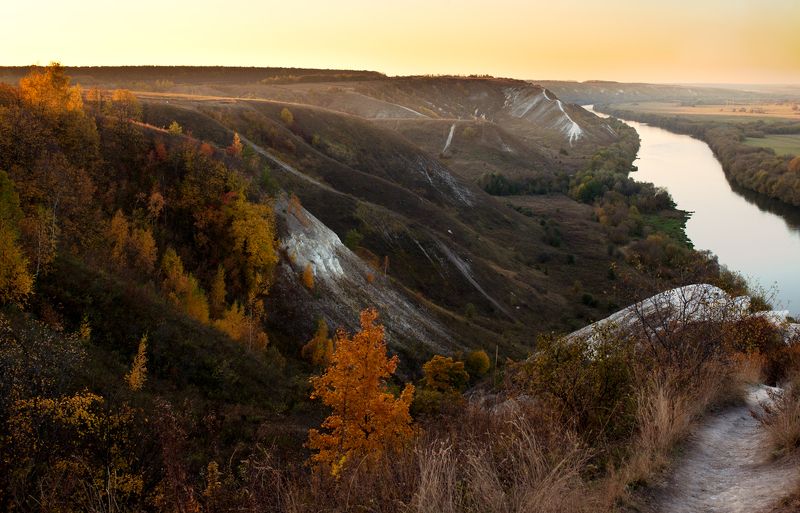 воронежская область, сторожевое, дон, закат, осень photo preview