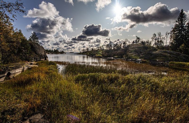 Ладога, Карелия, Ладожские шхеры, Озеро, вода, скалы, гранит Навстречу солнцуphoto preview