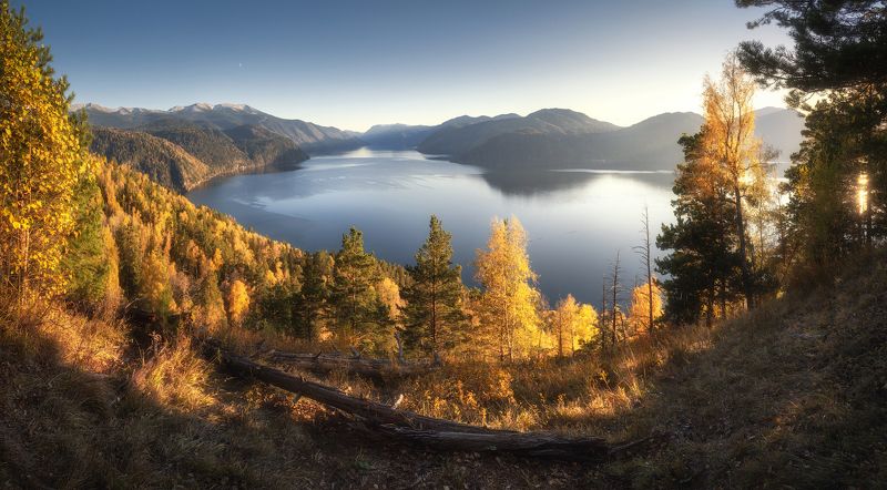 алтай, горный алтай, пейзажи алтая, горное озеро, золотая осень, горы, осенний алтай, горная тайга, турочакский район Золотое озероphoto preview