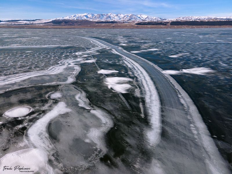 landscape, georgia, frozen, ice, winter Ледяная дорога/Ice roadphoto preview