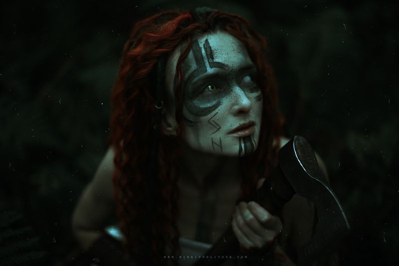 dark, art, horror, portrait, fine-art, cosplay, sfx, viking В а л ь к и р и я photo preview