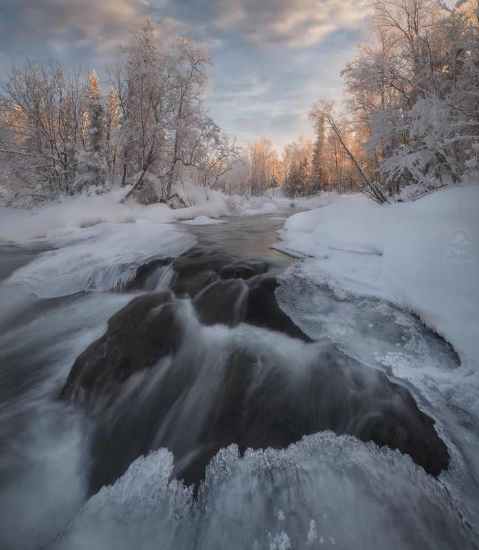 кольский, зима, фототур на кольский, мурманская область, речки, зимний кольский, заполярье Зимние потоки фото превью