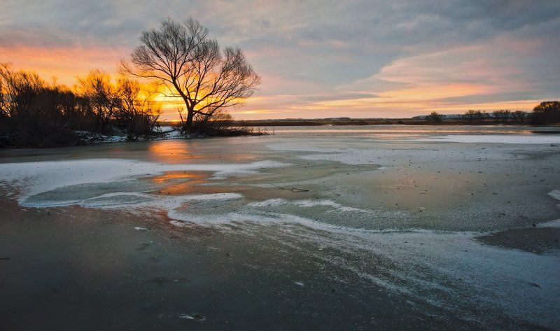 Лед, Озеро, Рассвет Перед рассветом_4 фото превью