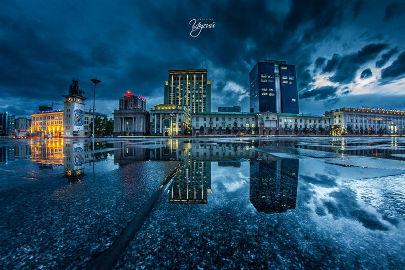 City Scape, Hdr, Mongolia, Panaroma, Reflection, Square, Sukhbaatar Square, Ulaanbaatar City Scapephoto preview
