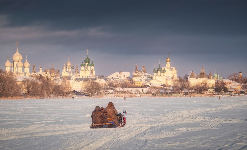 закат, зима, снег, озеро, ростов Зима в Ростовеphoto preview