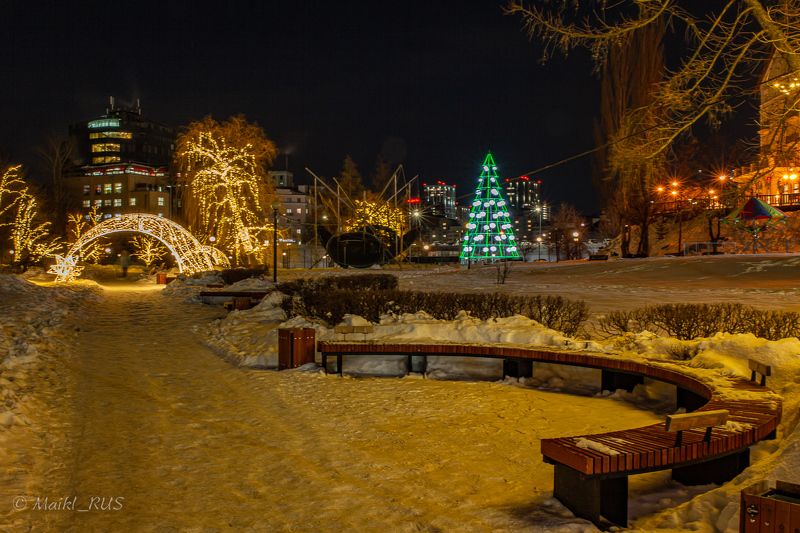 Рязань, Лыбедский бульвар, Ночная съемка, Город,  Вечерняя прогулка по Лыбедскому бульвару. Рязань. фото превью
