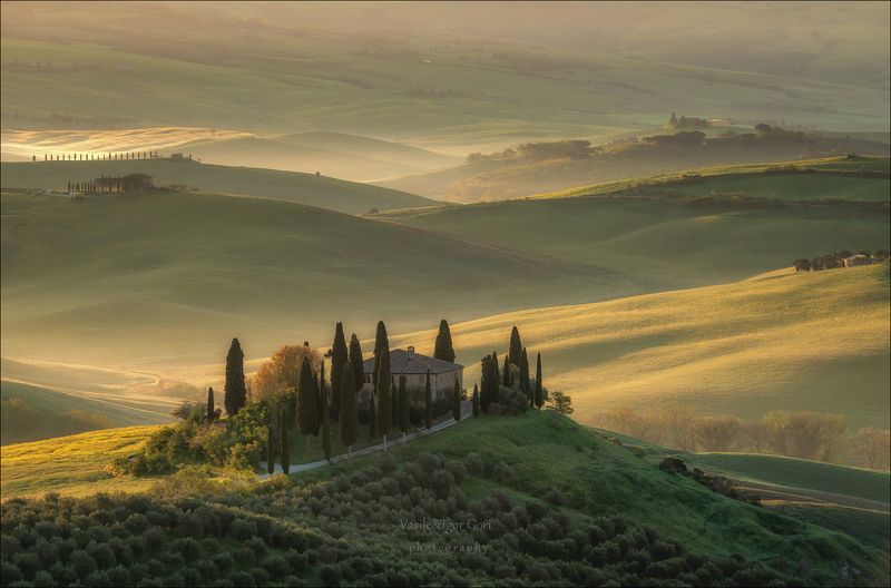 italy,san quirico d \\\\\\\' orcia,italia,туман,италия,тоскана,pienza,кипарис,toscana,осень,tuscany,cipressi,belvedere,пьенца,тени Встречая рассвет...photo preview