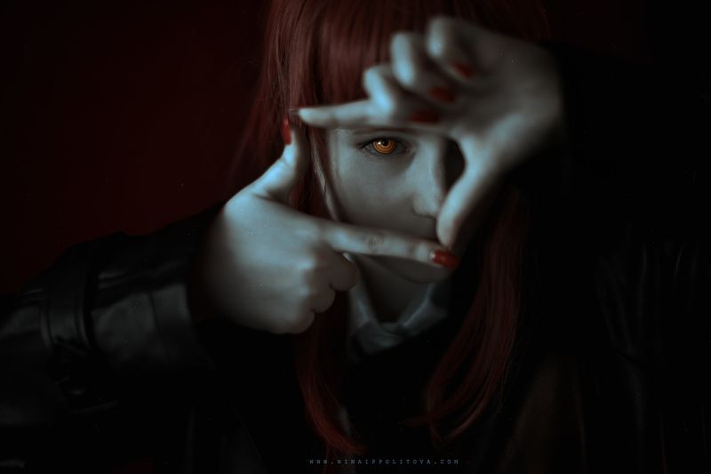 dark, art, horror, portrait, fine-art, cosplay, sfx, blood, anime М а к и м а photo preview