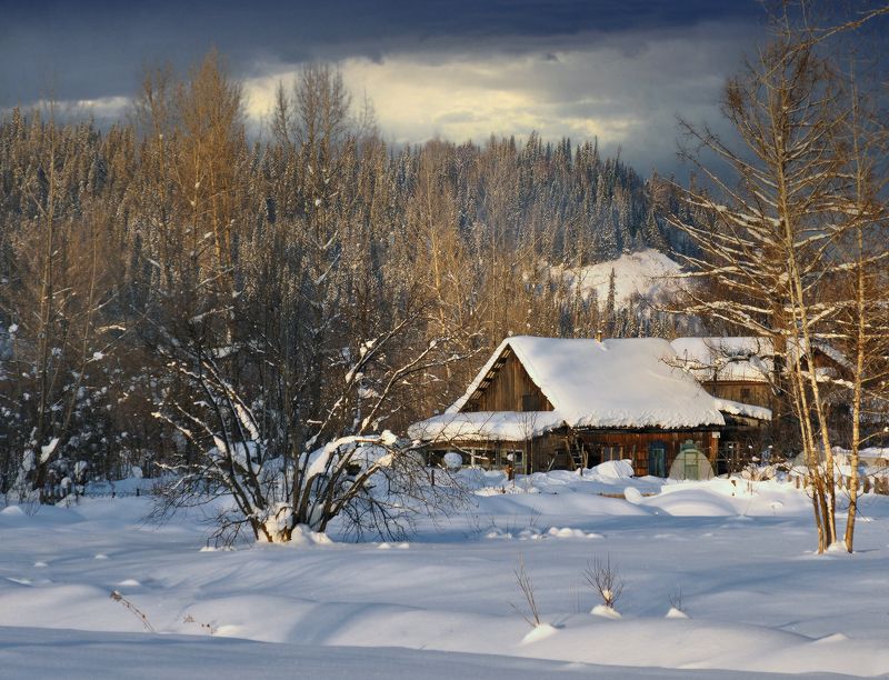 зима, сибирь, майзас, кузбасс Зима в деревнеphoto preview