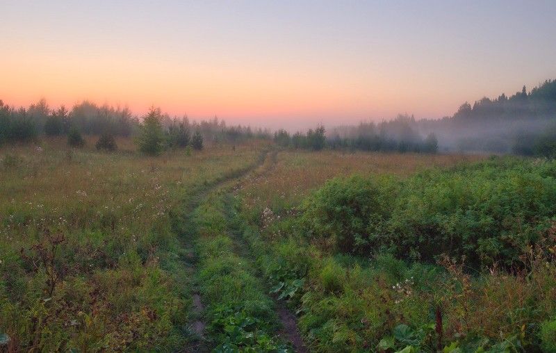 утро, рассвет, восход, поле, дорога, свет, восток, На востокphoto preview
