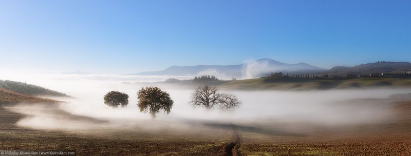 Тоскана, Италия, пейзаж, панорама, природа Реки туманаphoto preview