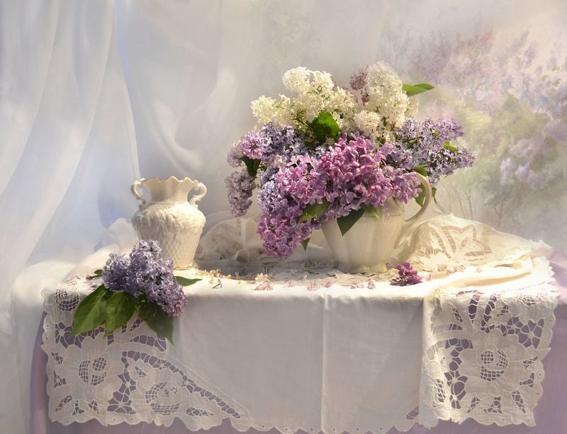 still life, натюрморт, цветы, фото натюрморт, весна, май, сирень, фарфор, настроение, Мелодия весны...photo preview