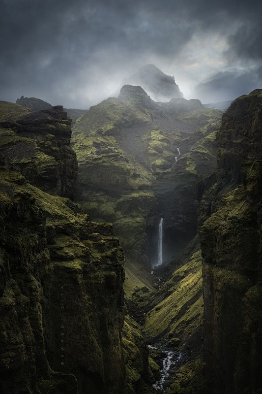 iceland, waterfall, longexpo, landscape, mountains, canyon, Lost waterfall_2photo preview