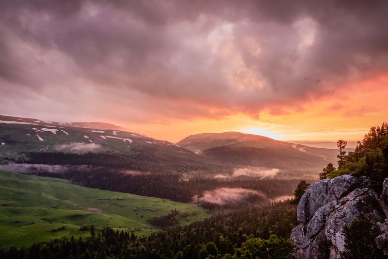 лаго-наки, горы, кавказский заповедник, адыгея, закат Закатphoto preview