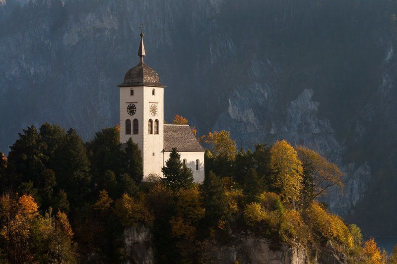 church, traunkirchen, austria, traunsee, morning, light Morning lightphoto preview