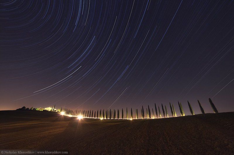 Италия, Ночной пейзаж, Пейзаж, Тоскана Под звездным небом Тосканыphoto preview