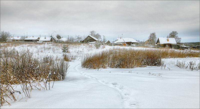пейзаж, зима, вечер, деревня, свет, цвет, александр никитинский Картинка деревенская...photo preview