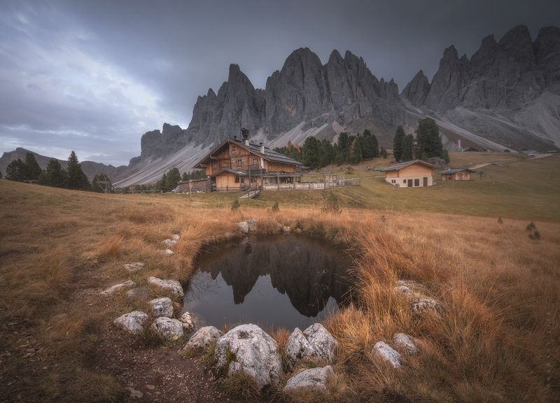 dolomiti, dolomites, sunrise, landscape, sky, sun, mountains, reflections, italy, italia On the land of Hobbitsphoto preview