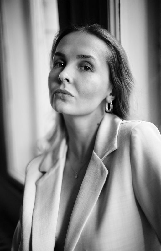 портрет, портретная фотография, женский портрет, естественный свет, фотосессия, чб, девушка, естественность, nikon d810, 50mm Асяphoto preview