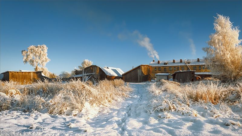 пейзаж, зима, полдень, деревня, свет, цвет, александр никитинский Зима... в деревне.photo preview