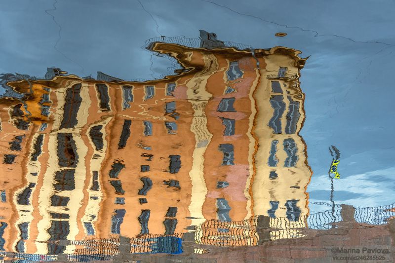 абстракция, акваабстракция, акваграфика, отражение на воде, канал грибоедова, санкт-петербург Весенний акварельный канал Грибоедова.photo preview